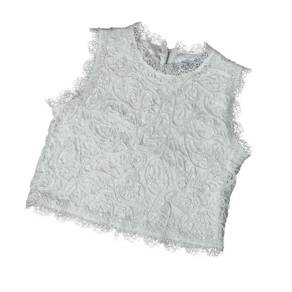 Chicwish White Lace Elegant Feminine Sleeveless Crop Top XXL - Picture 7 of 14
